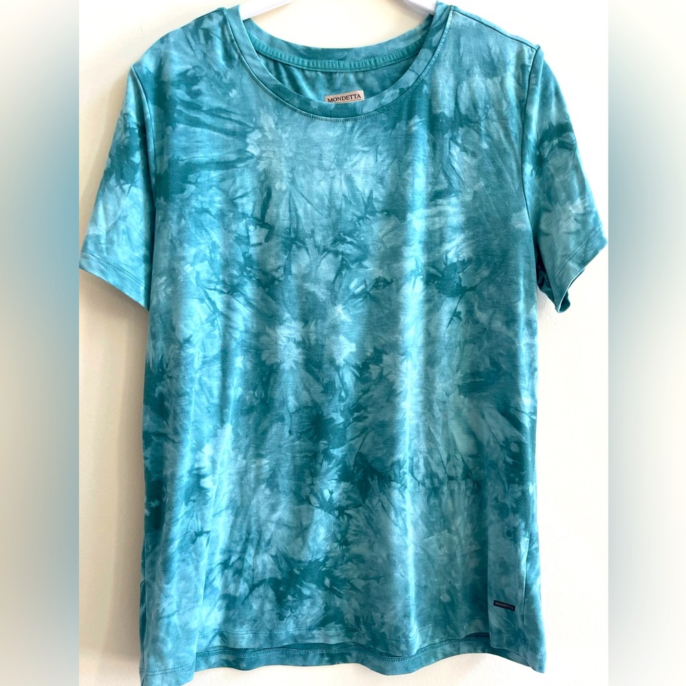 Mondetta Teal Tie-Dye Short Sleeve Tee
